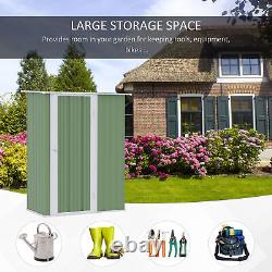 Outdoor Storage Shed Steel Garden Shed with Lockable Door for Backyard Light Green