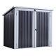 Outsunny 2-bin Corrugated Steel Rubbish Storage Shed With Locking Doors Lid Unit