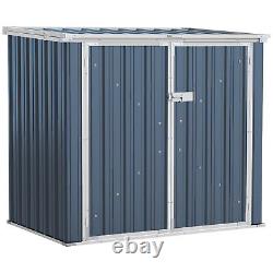 Outsunny 2-Bin Steel Rubbish Storage Shed with Double Locking Doors, Openable Lid