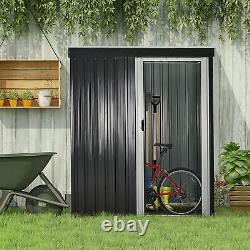 Outsunny 2 x 3ft Garden Storage Shed Sliding Door Sloped Roof Tool Black