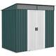 Outsunny 6.5x4ft Garden Shed With Foundation Lockable Metal Tool Shed Green