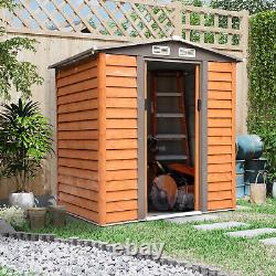 Outsunny 6.5x5.2ft Garden Shed Wood Effect Tool Storage Sliding Door Wood Grain