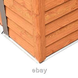 Outsunny 6.5x5.2ft Garden Shed Wood Effect Tool Storage Sliding Door Wood Grain