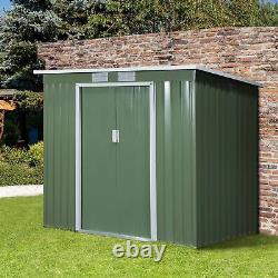 Outsunny 7 x 4ft Metal Garden Storage Shed withFoundation Double Door & Window