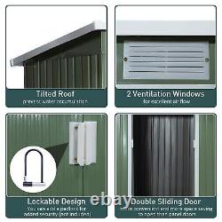 Outsunny 7 x 4ft Metal Garden Storage Shed withFoundation Double Door & Window