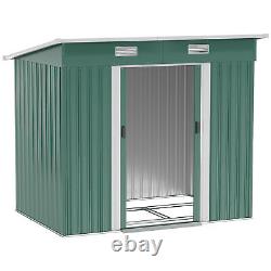 Outsunny 7 x 4ft Outdoor Garden Storage Shed for Backyard Patio Green