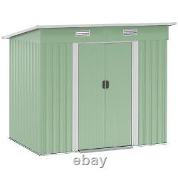Outsunny 7 x 4ft Outdoor Garden Storage Shed for Backyard Patio Light Green