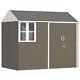 Outsunny 8x6ft Metal Shed Garden Storage Shed With Double Door, Window, Grey