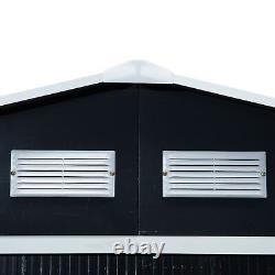 Outsunny 9 X 6FT Outdoor Storage Garden Shed Sliding Door Galvanised Dark Grey