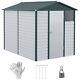 Outsunny 9'x6' Galvanized Metal Garden Shed Tool Storage Shed For Backyard Patio