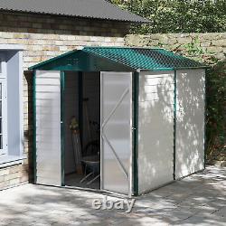 Outsunny 9'x6' Galvanized Metal Garden Shed Tool Storage Shed for Backyard Patio
