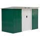 Outsunny 9 X 4ft Outdoor Garden Storage Shed With 2 Door Galvanised Metal Green