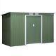 Outsunny 9 X 4ft Outdoor Metal Frame Garden Storage Shed With 2 Door, Green