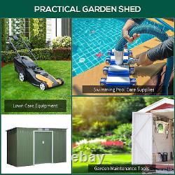 Outsunny 9 x 4FT Outdoor Metal Frame Garden Storage Shed with 2 Door, Green
