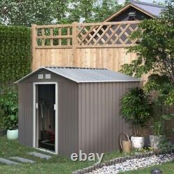 Outsunny 9 x 6FT Outdoor Garden Polypropylene Coated Metal Storage Shed Grey
