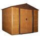 Outsunny 9 X 6ft Garden Shed Wood Effect Tool Storage Sliding Door Wood Grain
