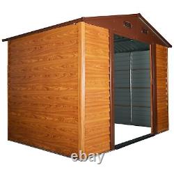 Outsunny 9 x 6ft Garden Shed Wood Effect Tool Storage Sliding Door Wood Grain