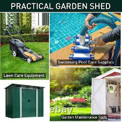 Outsunny Garden Shed Outdoor Storage Tool Organizer with Double Sliding Door