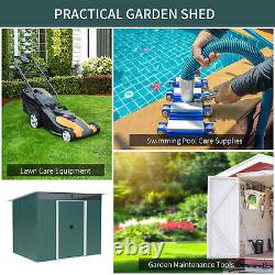 Outsunny Garden Shed Outdoor Storage Tool Organizer with Double Sliding Door