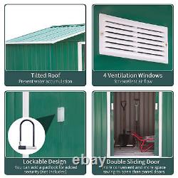 Outsunny Garden Shed Storage Unit withLocking Door Floor Foundation Vent Green