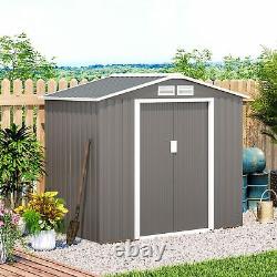 Outsunny Garden Shed Storage Unit withLocking Door Floor Foundation Vent Grey