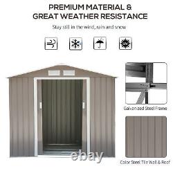 Outsunny Garden Shed Storage Unit withLocking Door Floor Foundation Vent Grey