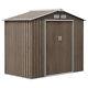 Outsunny Garden Shed Storage Unit With Locking Door Floor Foundation Vent Brown