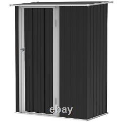 Outsunny Garden Storage Shed with Lockable Door Sloped Roof for Bike Grey
