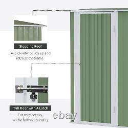 Outsunny Garden Storage Shed with Lockable Door Sloped Roof for Bike Light Green