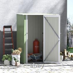 Outsunny Garden Storage Shed with Lockable Door Sloped Roof for Bike Light Green