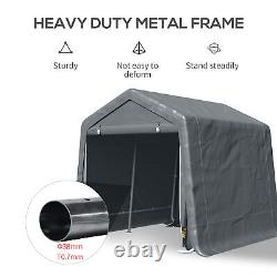 Outsunny Garden Storage Tent Bike Shed with Metal Frame & Zipper Doors, Grey
