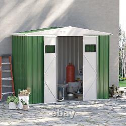Outsunny Outdoor Garden Storage Shed Metal Tool Storage Box for Backyard Green
