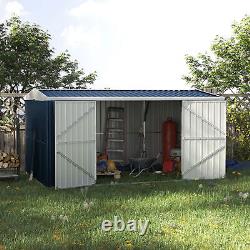 Outsunny Outdoor Garden Storage Shed Steel Tool Storage Box for Backyard Grey