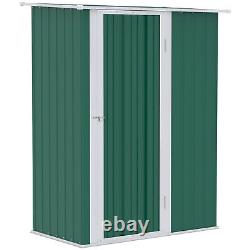 Outsunny Outdoor Storage Shed Steel Garden Shed with Lockable Door Green