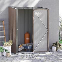 Outsunny Outdoor Storage Shed Steel Garden Shed with Lockable Door for Backyard