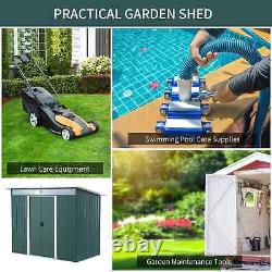 Outsunny Pent Roofed Metal Garden Shed House Hut Gardening Tool Storage Foundati
