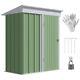 Outsunny Steel Garden Shed, Small Lean-to Shed For Bike Tool, 5x3 Ft, Green