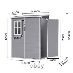 Plastic Garden Storage Shed Includes Window Tools Storage House 6x4.5ft/5x4ft UK