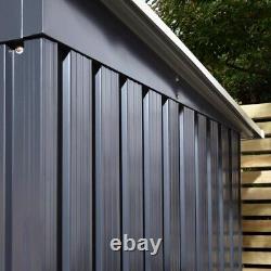 Rowlinson Trentvale 6x4 Metal Pent Garden Storage Shed Dark Grey