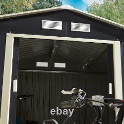 Rowlinson Trentvale 8x6 Metal Apex Garden Storage Shed Dark Grey