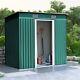 Slope Galvanised Metal Garden Shed 4x8ft & Free Base Outdoor Tool Storage Shed