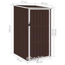 Small Metal Garden Shed Brown Storage Tool Bike Utility Outdoor Pent Chest Box