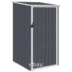 Small Metal Garden Shed Grey Storage Tool Bike Utility Outdoor Pent Chest Box