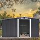 Xlarge Storage Garden Shed 10x8 Galvanised Metal Tool House With Log Store Room