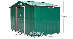 XXL 9x6FT SHED Outdoor Storage Metal Garden Shed + Heavy Steel Foundation Green