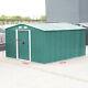 Xxl Garden Shed 12 X 10ft Apex Roof Outdoor Tools Storage + Free Base Green Grey