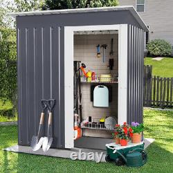 5 X 3ft Garden Storage Shed Metal Outdoor Tool Box Organisateur Maison Avec Toit Royaume-uni