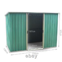 6 X 4ft Metal Garden Shed Outdoor Storage Tool Pent Roof Organizer Tools Box
