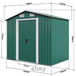 6x4ft Metal Garden Shed Outdoor Storage House Heavy Duty Tool Organizer Box Uk