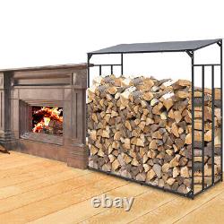 70 Outdoor Metal Log Store Stack Holder Wood Firewood Rack Garden Entreposage Shed